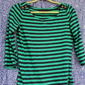 Banana Republic Striped 3/4 Sleeve Shirt
